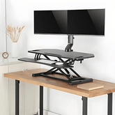 Brateck LDT21-C02 Dual Screen Sit-Stand Workstation Compatible Monitor Arm - Gavisco Office Furniture